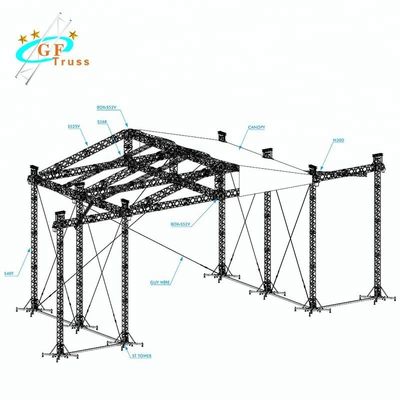 capriata di alluminio triangolare della fase di spessore di 2.0mm della capriata del quadrato di alluminio della struttura