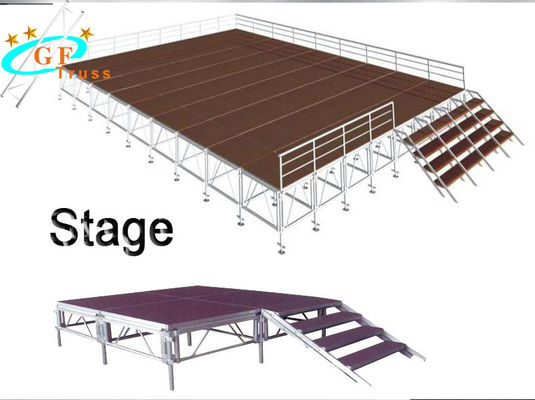 altezza regolabile di alluminio 1.2M Plywood Portable Stage di celebrazione