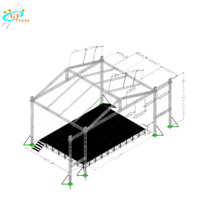 la capriata della fase di 28M Led Lighting Mobile con PA traversa il sistema volando volante