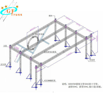 Peso leggero del sistema di illuminazione 4M Aluminum Roof Truss del DJ