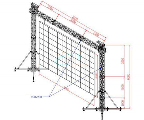 sistema di alluminio della capriata del palo 595lbs per l'attaccatura delle illuminazione dello schermo del LED